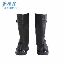 Laborbaojia black high-top rain-proof shoe covers thickened anti-slip wear-resistant waterproof shoe covers rain boots high-top shoe covers black XX