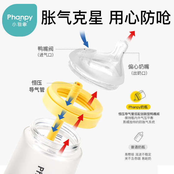 小雅象新生婴儿奶瓶玻璃PPSU耐摔防胀气宝宝初生礼盒套装送礼高档