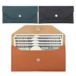 [Ultra-thin Cash Envelope Wallet Wear-resistant PU Leather Mo]