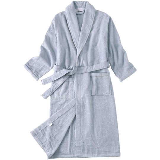 Jialiya All-Cotton Towel Bathrobe for Women, Long Absorbent Quick-Drying Pure Cotton Nightgown for Men, Spring and Autumn Bathrobe, Couple Style