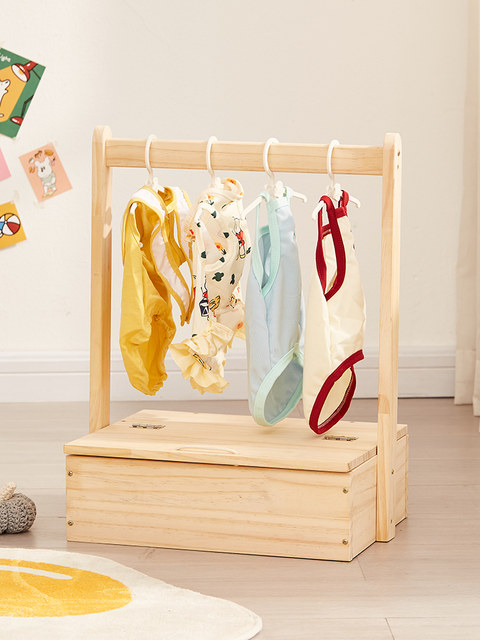Pet clothes hanger solid wood floor-standing clothes rack cat dog hanging clothes hanger indoor small dog special storage rack