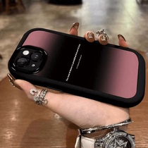 Korean trendy brand suitable for iPhone15promax mobile phone case black gradient smudged Apple 14plus creative trend 13 Internet celebrity temperament 12Pro niche silicone all-inclusive 11