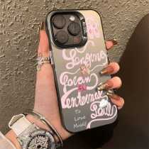 Korean fashion brand pink ballet suitable for Apple 15promax mobile phone case iPhone14plus anti-fall soft shell cute niche 13pro small fresh 12 all-inclusive protective cover 11