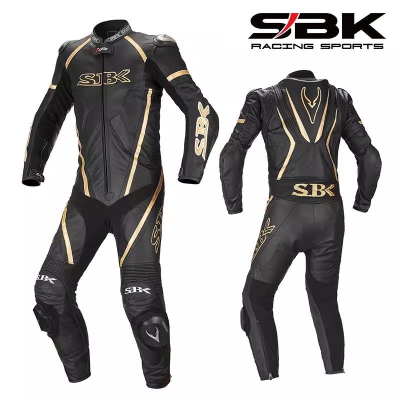 Sbk One-Piece Leather Racing Suit Motorcycle Riding Suit Competitive Track Motorcycle Suit Men's Anti-Fall Heavy-Duty All-Season