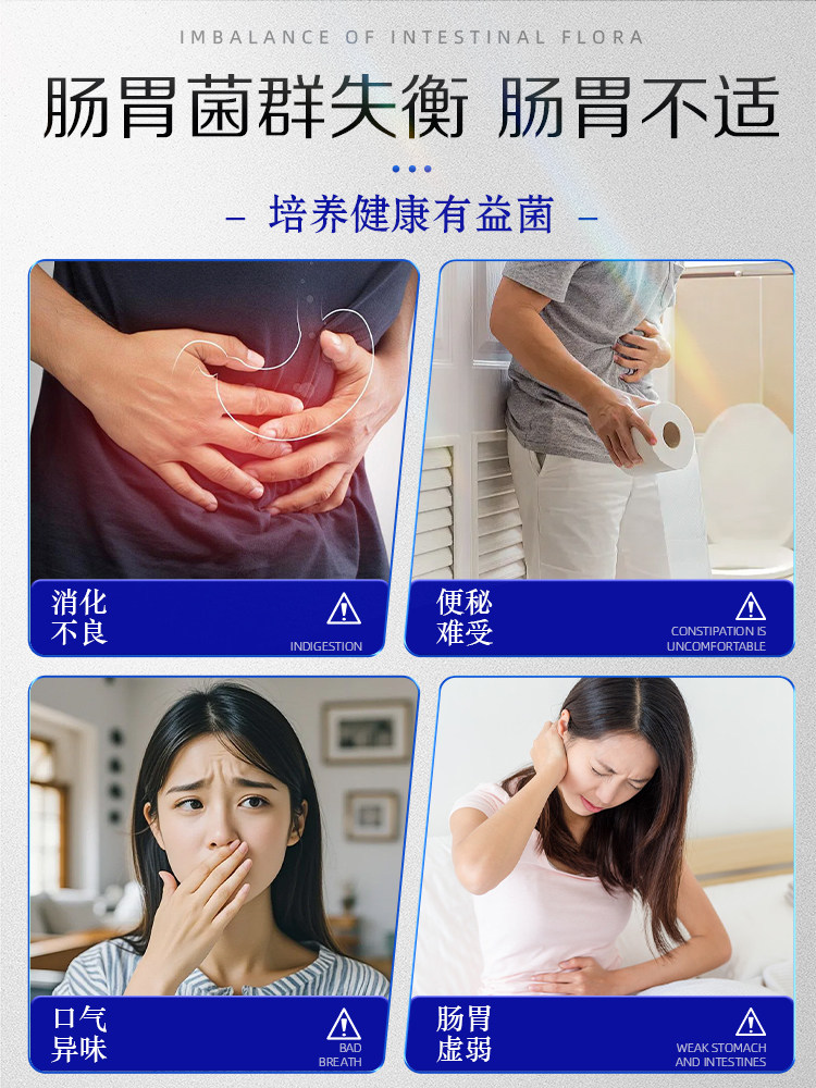 Jiangzhong P9 Probiotics for Adults to Regulate Gastrointestinal Tract Constipation, Prebiotic Small Silver Bars for Kidsren and Women, Bifidobacterium