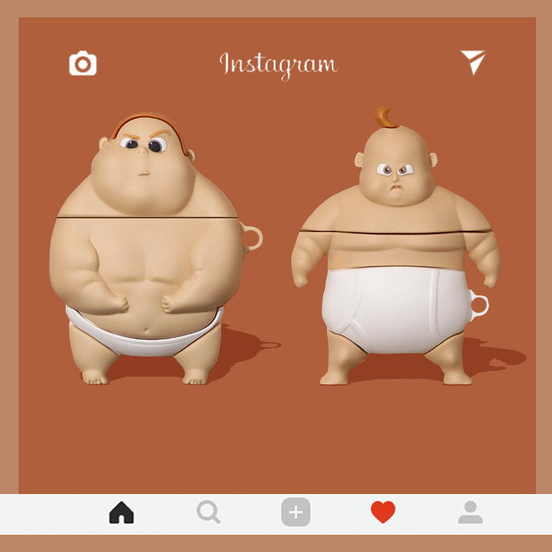 Small fat son Huawei freebudspro protective sleeve freebuds4 wireless Bluetooth headphone sleeve cute free3 generation protective shell pro4 soft silicone free bu