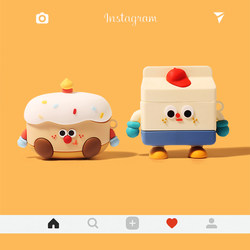 무선 Bluetooth Protector AirPods 실리콘 사과