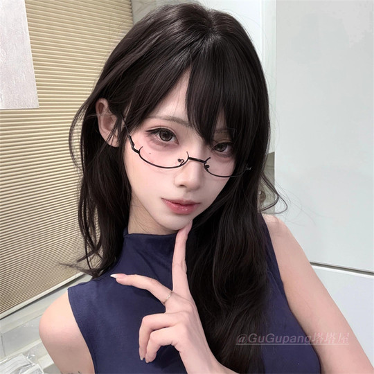日系下半框眼镜女装饰镜架无镜片眼睛御姐纯欲直播主播秘书眼镜框