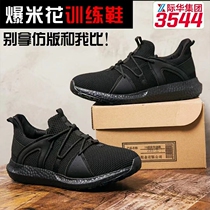 Jihua 3544 new fire spring and autumn training shoes mens summer mesh physical training shoes womens ultra-light black running shoes