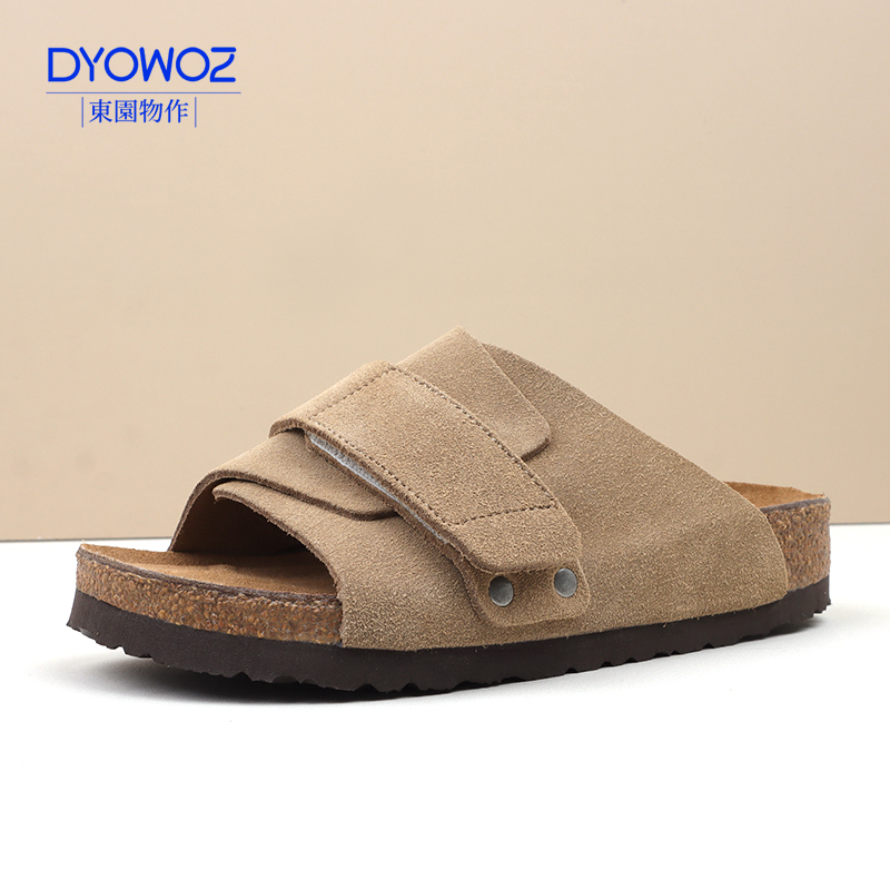 Dongyuanwuoz (Dyowoz) Flat Cork Shoes, Retro Casual Fashion Birkenstock Style, Unisex Couple Style, Japanese Style Beach Shoes