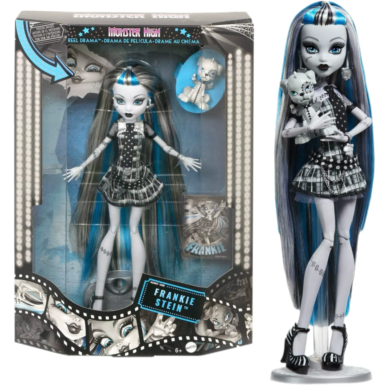 Кукла (Monster High) Reel Drama — чёрно‑белая коллекционная, разные персонажи