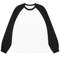 American street minimalist pure cotton inserted shoulder long sleeves T-shirt mens autumn dines 100 hitch loose pure splicing blouses