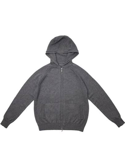 L&P-Stil, Old-Money-Stil, Sport-Stil, Reißverschluss, Kapuze, Strickpullover, Strickjacke, Grau, schlichter Frühling und Herbst für Männer und Frauen