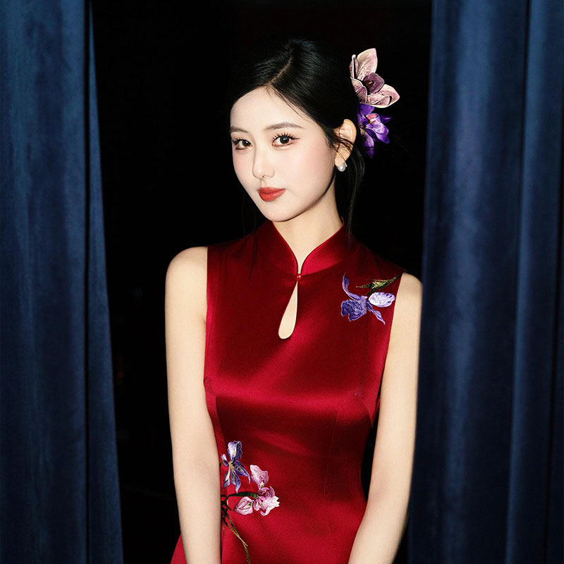 Новое свадебное платье-халат cheongsam в китайском стиле невеста надевает красное банкетное платье для важных случаев