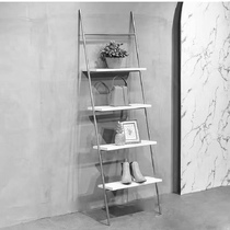 Clothing store floor-standing shoe and bag display rack decorative rack creative personalized ladder trouser rack Nordic style silver display rack