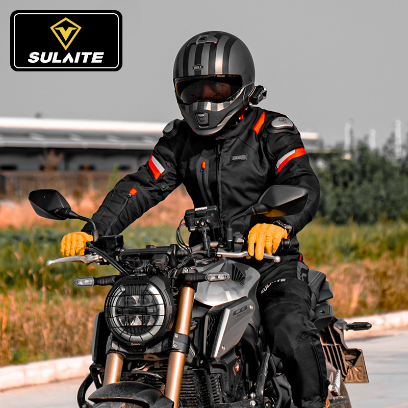 Motorcycle riding suit men's winter waterproof warm windproof and coldproof clothing anti-fall motorcycle clothing rally suit four seasons