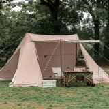 Горный гость покрывает небо｜Укрытие 4,5 м｜Оксфордская ткань с серебряным напылением + снежная юбка Многоместная уличная палатка с отверстием для дымохода