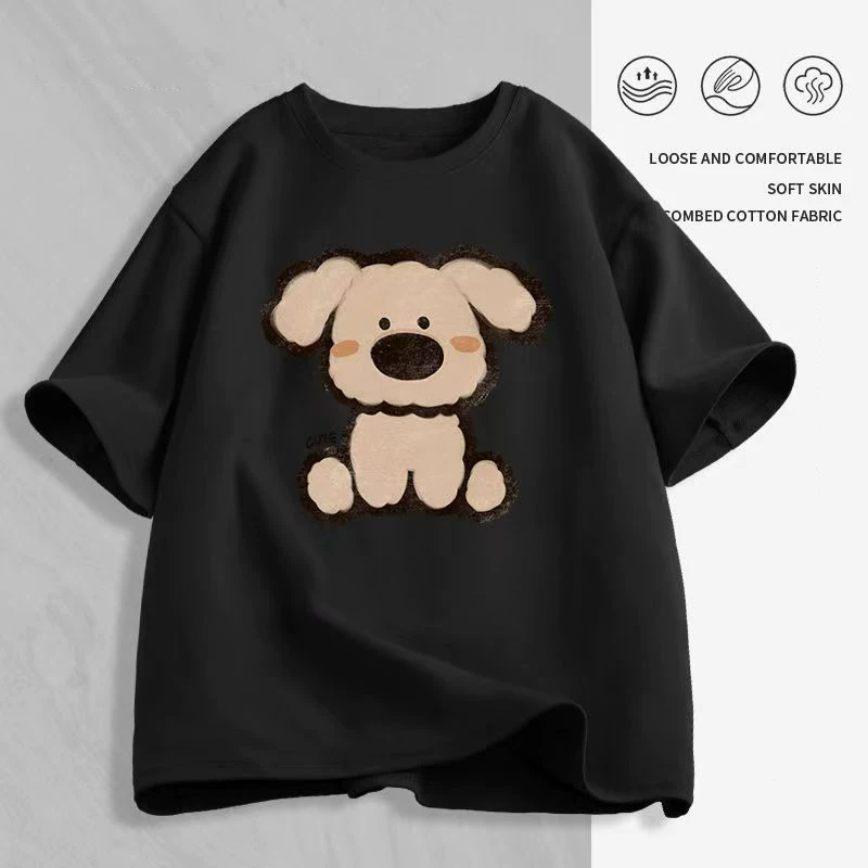 Футболка унисекс oversize с круглым воротом и коротким рукавом, летняя с мультяшным принтом, размеры M–2XL