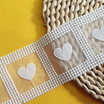 1182896 Exquisite diy handmade special peach heart lace accessories home textile fabric accessories mesh embroidery