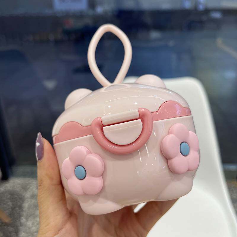 Portable cute milk powder box going out baby rice noodle storage tank sub-package box sealed moisture-proof compartment large