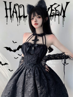 Milky bear and milky cat dark cross pinch-waist small skirt hot girl wearing summer pure desire lolita princess dress