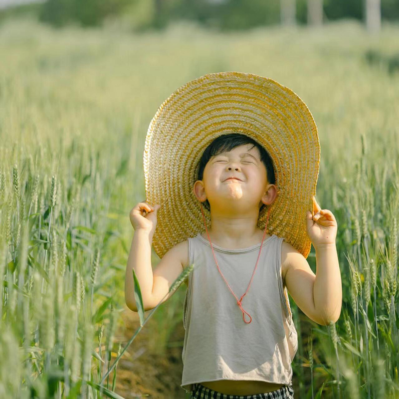 Summer Children's Straw Hats, Adult Agricultural Work Straw Hats, Sunshade and Sun Protection Straw Hats for Construction Sites and Fishermen