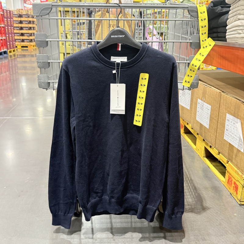 Tommy Hilfiger Men's Pure Cotton Crew Neck Knit Sweater Comfortable Pullover Long-Sleeve Sweater Tommy Hilfiger Men's Pure Cotton Crew Neck Knit Sweater Comfortable Pullover Long-Sleeve Sweater
