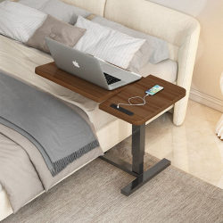 Solid wood moving bedside table notebook office folding computer table simple lifting table bedroom bed bed table sofa table