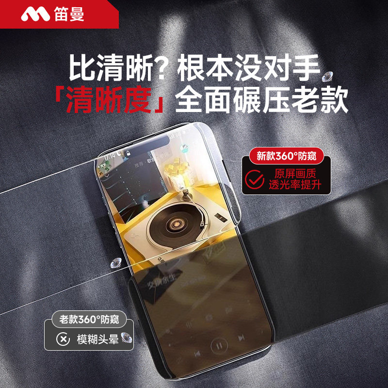 [360 ° Privacy Screen Protector Imported from Germany]Diman Is Suitable for Apple 17 Pro Max Tempered Glass Film, iPhone 16 Pro Privacy Screen Protector, 15 Eye Protection, 14 Anti-Peeping Screen, Anti-Dust Film, Air