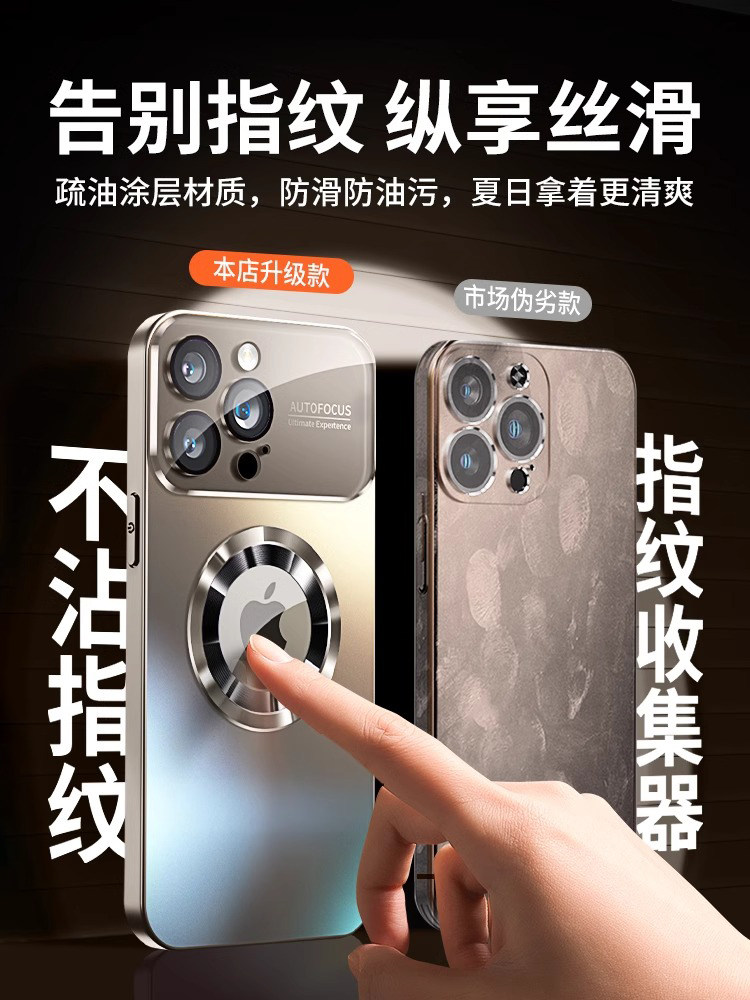 [Change 1717] Desman in Seconds Is Suitable for Apple 16Pro Mobile Phone Case, New Frosted Large Window iPhone 15 Pro Max Shell Lens All-Inclusive Anti-Fall 16Pm Protective Cover 2025 Men and Women