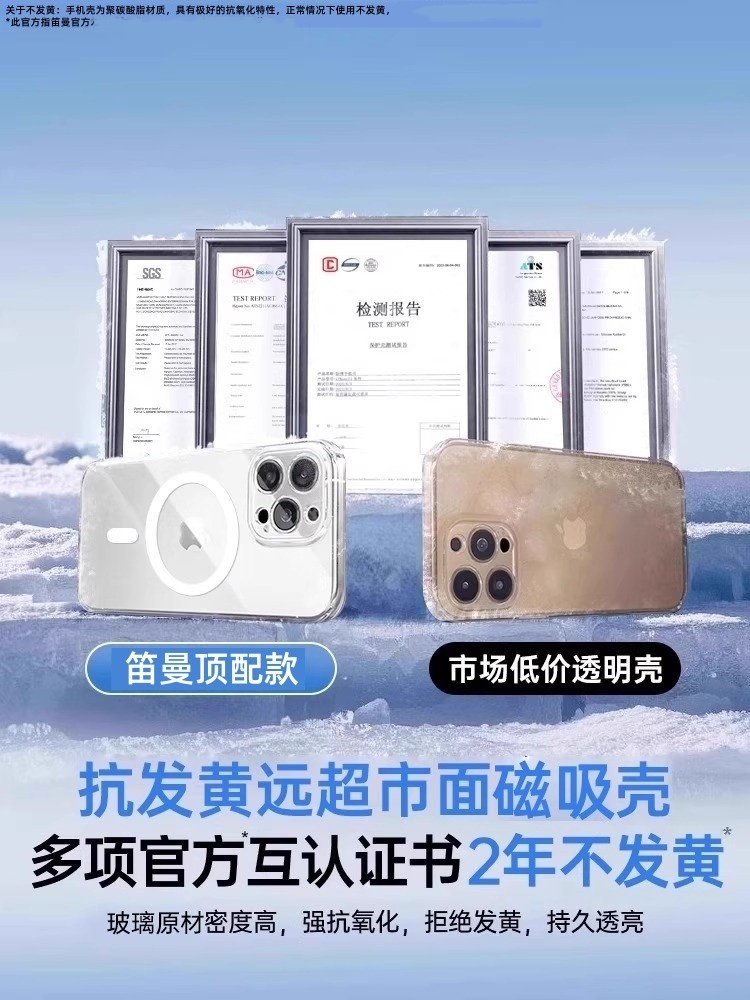 [Ice-Cooling] Diman Magnetic Phone Case for Apple 16 Pro Max, iPhone 15 Pro New Transparent Magsafe Protective Case, 17P Full Lens Coverage, Anti-Drop, High-End Feel for Men