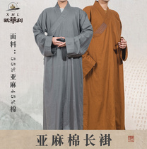 Xinhuali Spring and Autumn Long Gown Monks Clothes Linen Cotton Monks Clothes No. 1 Cloth Monk Master Monks Monks Clothes Long Gown