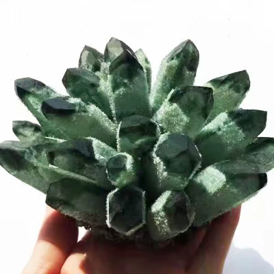 Белый кристаллический кластер, зеленый призрак, зеленый кристаллический кластер, украшения из необработанного камня, размагниченный камень, странный камень, украшения для дома, украшение