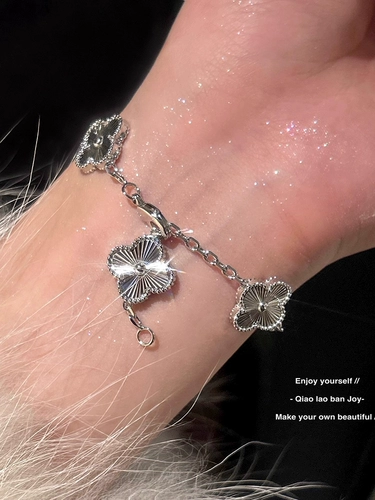 Браслет-калейдоскоп Victoria VH Jessie с четырехлистным клевером ручной работы, лазерным серебром и бриллиантами, простой, высококачественный и легкий, роскошный