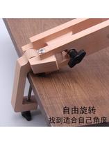 Hand sewn wood clip adjustable clamping table top rotary foldable leather stitched fixing frame tool