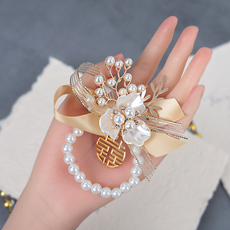 Champagne Bride Wrist Flowers Wedding Bridesmaid Group Sisters Hands Flowers Supersen Merry Groom Wedding Chest Flowers Complete-Taobao