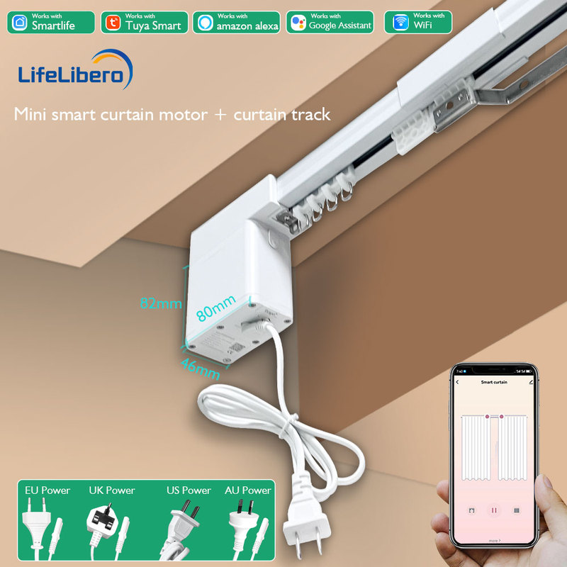 Tuya Smart Mini Electric Curtain Silent Hidden Motor Remote Control Fully Automatic Tmall Voice Control