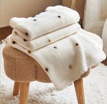 100*70cm Baby Blanket Knitted Sofa Throw Blankets Nordic Pom
