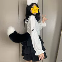 Чистый черный // белый кончик