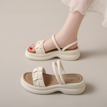 Fairy-Style Sandals with Skirts for Women 2025 Summer New Popular Style for Outdoor Wear Non-Slip Simple Thick-Soled Slippers That Can Be Worn in Two Ways