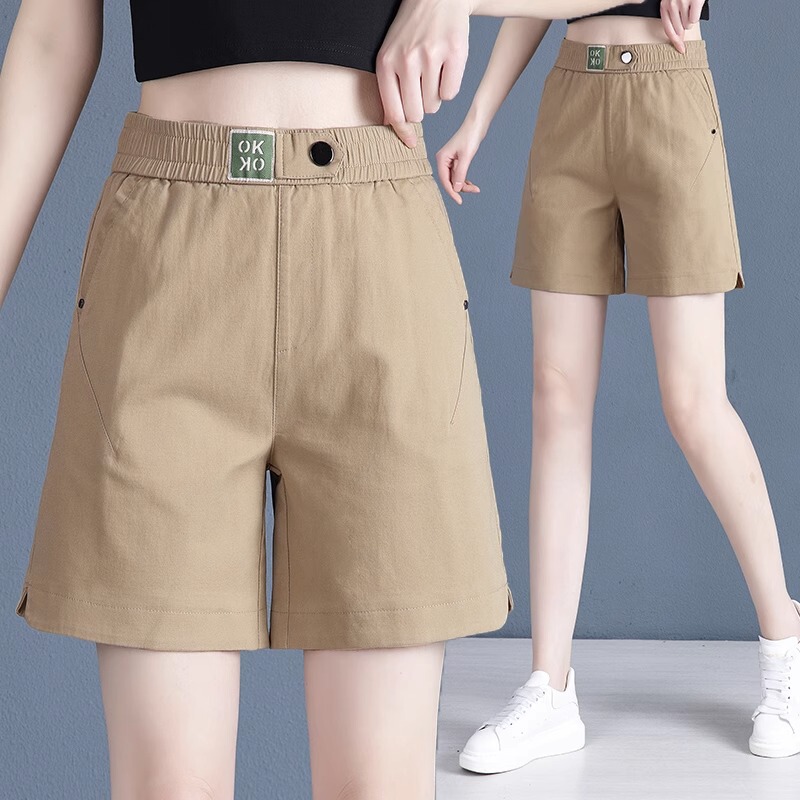 Casual Denim Shorts for Women 2025 New Summer Elastic High-Waisted Loose Thin A-Line Wide-Leg Mid-Length Shorts
