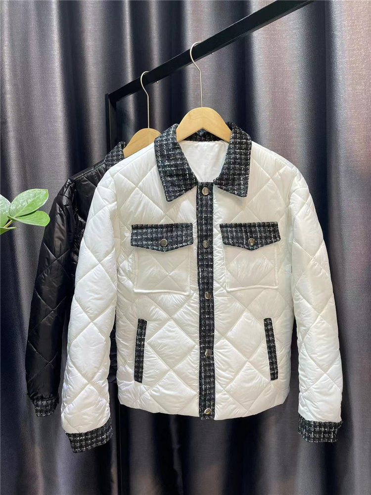 Foreign trade Original single-2023 autumn and winter new small balsamic wind thin cotton clothes men's pure color net version fashion trends rhomboid-Taobao