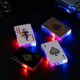 Защитная ветрозащитная неоновая зажигалка, мигающие высококачественные игральные карты для друга