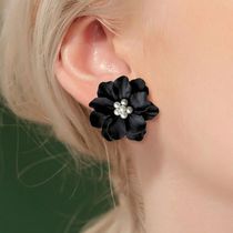 Sexy Woman Black Flower Earrings Party Club Accessories Ear