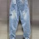 Extra Large Size 300 Jin Summer Thin Jeans Men's Trendy Loose Small Foot Harem Pants Casual Nine Points Dad Pants 2