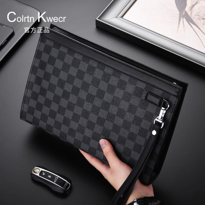 Colrtn Kwecr hands bag men's hand grabbing bag men's large capacity Leisure business 100 Lap Envelope Big Cards-Taobao