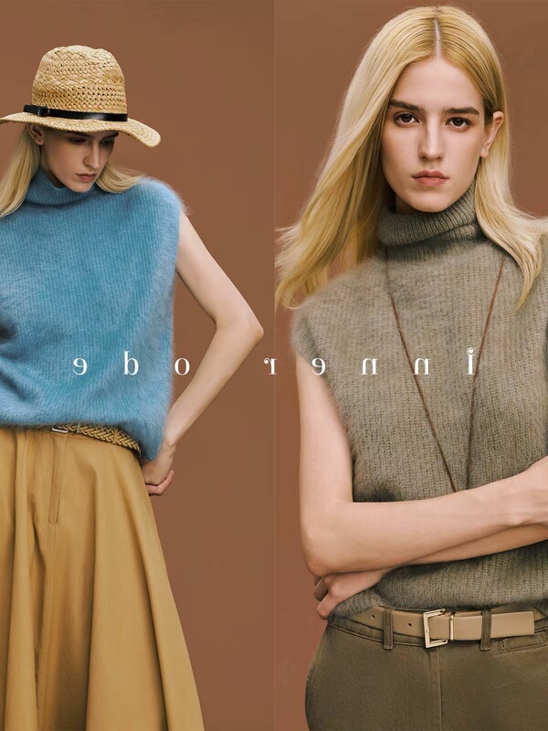 Inner Ode American-Style High-Neck Knitted Sleeveless Vest Top for Women, Suitable for Layering in Autumn and Winter, Slimming Sweater Vest for Outerwear Inner Ode American-Style High-Neck Knitted Sleeveless Vest Top for Women, Suitable for Layering in Autumn and Winter, Slimming Sweater Vest for Outerwear