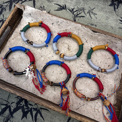 Qinghe Chicken Blood Vine Bracelet Retro Chinese 스타일 만
