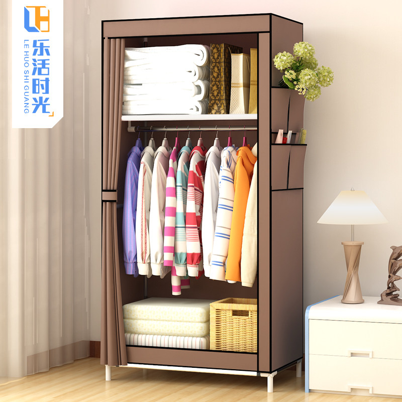 Simple hanger with cloth cover wardrobe strong and durable Oxford Bra chain fully enclosed floor-to-ceiling bedroom dust cover thickened