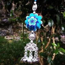 New embroidery accessories wind chimes peach blossom seedlings silver car hangings ethnic style accessories